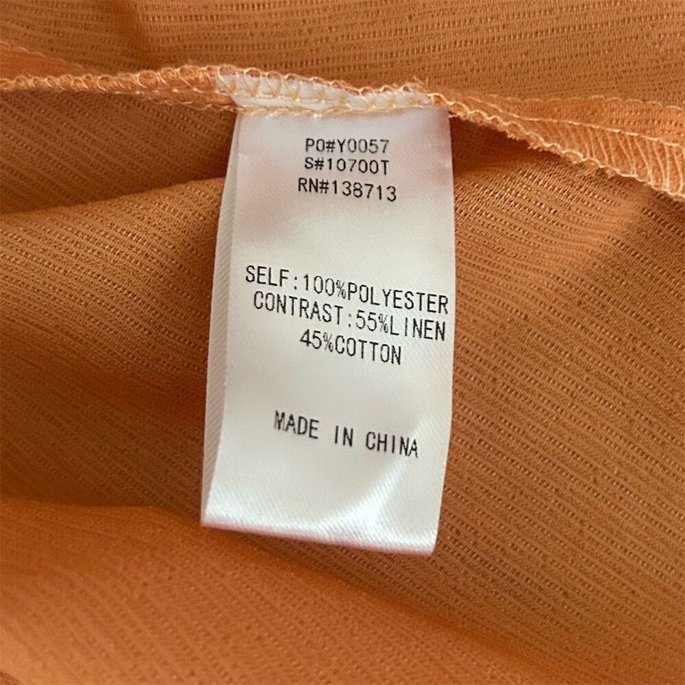 Doe & Rae Women's Orange Cami Top Size S Scoop Neck Spaghetti Straps - Picture 4 of 9